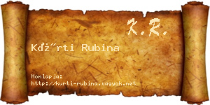 Kürti Rubina névjegykártya